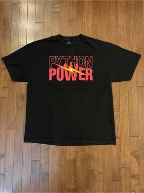 Vintage 2013 Hulk Hogan 30th Anniversary Python Power WWE T Shirt Black XL